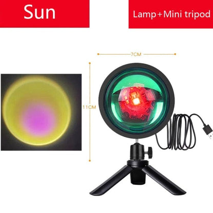 Sunset LED Lamp Projector Night Light for Photography Make up & Bedroom Atmosphere Projection